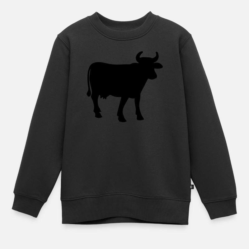 boeuf - Sweat Premium enfant bio - noir