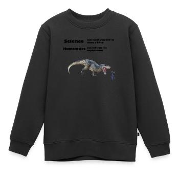 T-Rex - Sciences et sciences humaines - Sweat Premium enfant bio - noir - Devant - AI Model Kid Female (0cm)