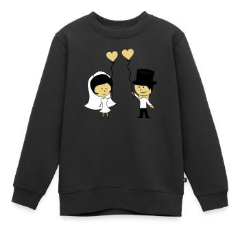 couple - Sweat Premium enfant bio - noir - Devant - AI Model Kid Female (0cm)