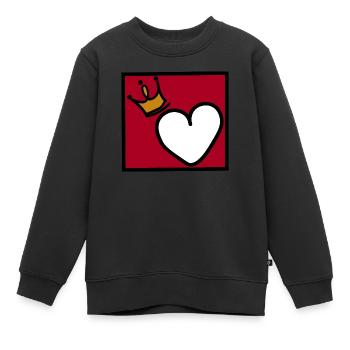 Herzkönigin - Kinder Premium Organic Sweatshirt - Schwarz - Vorne - AI Model Kid Female (0cm)