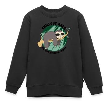 Faultier Chillen Nicht stören Schlafen Ausruhen - Kinder Premium Organic Sweatshirt - Schwarz - Vorne - AI Model Kid Female (0cm)