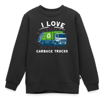 Ich Liebe Müllwagen Müllabfuhr Geschenkidee - Kinder Premium Organic Sweatshirt - Schwarz - Vorne - AI Model Kid Female (0cm)