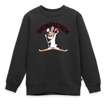 Skihaserl Skihase Skihasen Skihäschen Skifahrerin - Kinder Premium Organic Sweatshirt - Schwarz - Vorne - AI Model Kid Female (0cm)