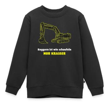 Bagger, Baggern ist krasser - Kinder Premium Organic Sweatshirt - Schwarz - Vorne - AI Model Kid Female (0cm)