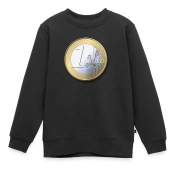 1 Euro shirt - Sweat Premium enfant bio - noir - Devant - AI Model Kid Female (0cm)