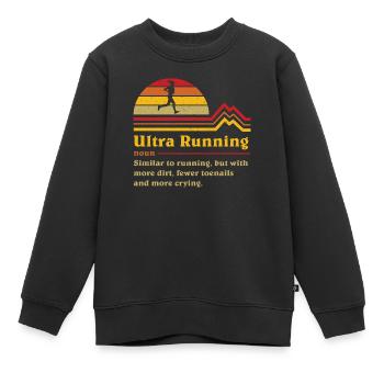 Coureur de trail ultra ultra-course de définition drôle - Sweat Premium enfant bio - noir - Devant - AI Model Kid Female (0cm)