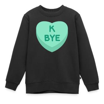 K BYE Herz Candy/Herz Süßigkeiten - Kinder Premium Organic Sweatshirt - Schwarz - Vorne - AI Model Kid Female (0cm)