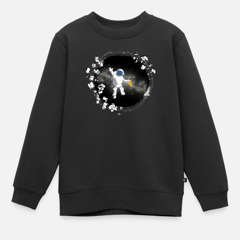 pizza - Kinder Premium Organic Sweatshirt - Schwarz