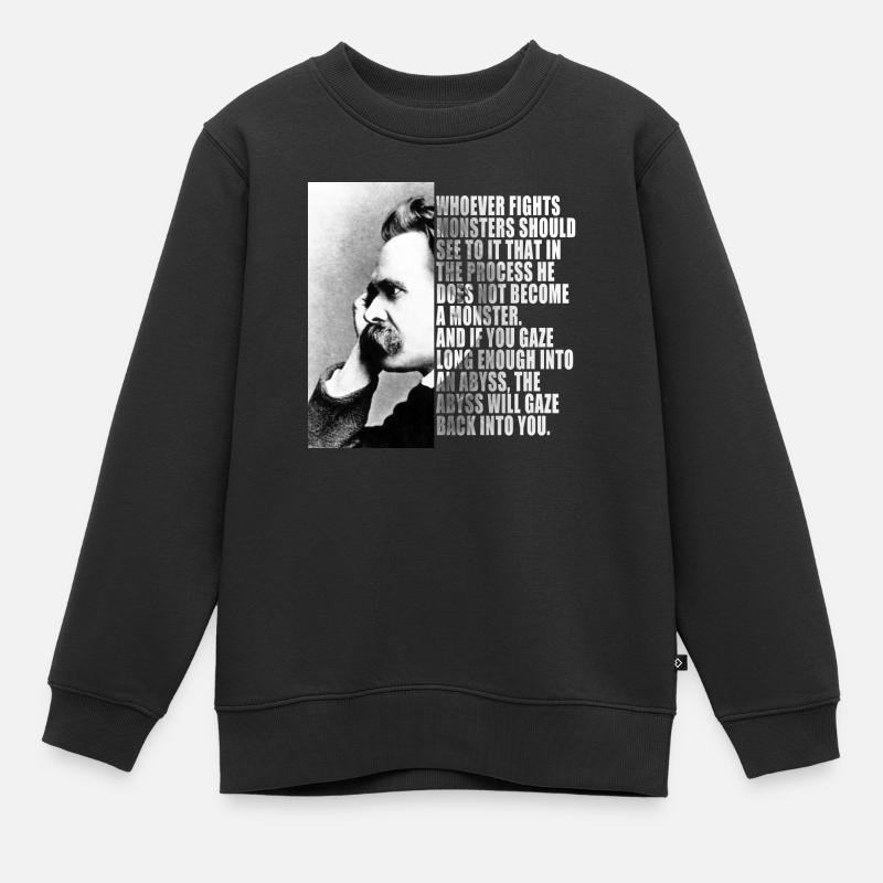NIETZSCHE PHRASE - Sweat Premium enfant bio - noir