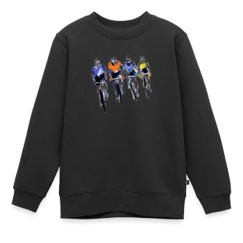 Radfahrer - Kinder Premium Organic Sweatshirt - Schwarz - Vorne - AI Model Kid Female (0cm)