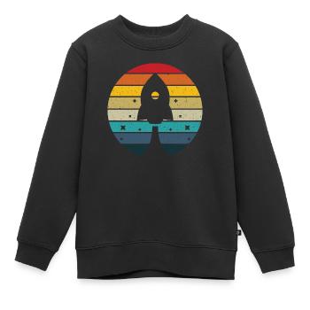 Rakete retro Sonnenuntergang Abheben Wasserrakete und Modell - Kinder Premium Organic Sweatshirt - Schwarz - Vorne - AI Model Kid Female (0cm)