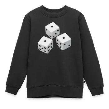 Dices Realistic - Drei Realistische Würfel - Kinder Premium Organic Sweatshirt - Schwarz - Vorne - AI Model Kid Female (0cm)