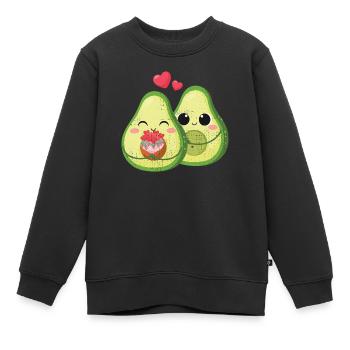 Avocado Trend 2021 - Love Love Couple - Sweat Premium enfant bio - noir - Devant - AI Model Kid Female (0cm)