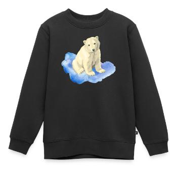 ours polaire - Sweat Premium enfant bio - noir - Devant - AI Model Kid Female (0cm)