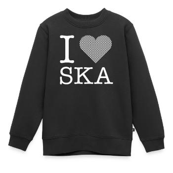 J’aime ska - ska musique garçon grossier - Sweat Premium enfant bio - noir - Devant - AI Model Kid Female (0cm)