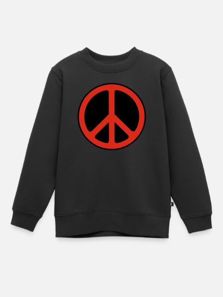 Peace rouge - Sweat Premium enfant bio - noir