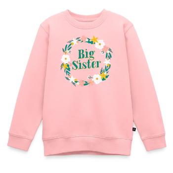 big sister - große Schwester - Kinder Premium Organic Sweatshirt - Rosa - Vorne - AI Model Kid Female (0cm)