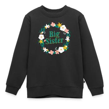 big sister - grande soeur - Sweat Premium enfant bio - noir - Devant - AI Model Kid Female (0cm)