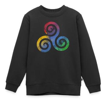 Triskele - Sweat Premium enfant bio - noir - Devant - AI Model Kid Female (0cm)