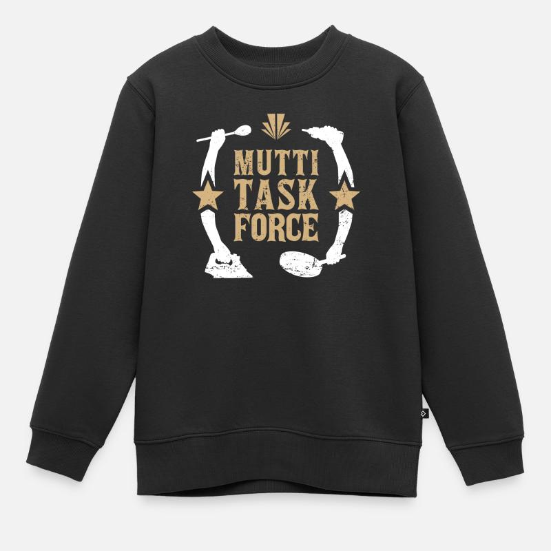 Mutter Multitasking Haushalt Mama Muttitasking - Kinder Premium Organic Sweatshirt - Schwarz