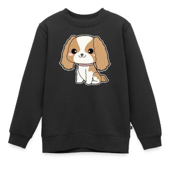 Cavalier King Charles Spaniel - Kinder Premium Organic Sweatshirt - Schwarz - Vorne - AI Model Kid Female (0cm)
