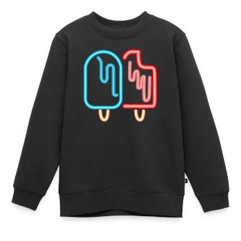 Crème glacée néon le rafraîchissement frais en été - Sweat Premium enfant bio - noir - Devant - AI Model Kid Female (0cm)