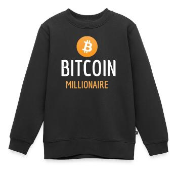 Bitcoin Millionaire - Kids Premium Organic Sweatshirt - black - Front - AI Model Kid Female (0cm)