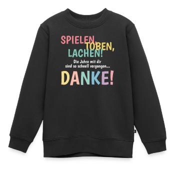 Kindergarten Abschiedsgeschenk für die Erzieherin - Kinder Premium Organic Sweatshirt - Schwarz - Vorne - AI Model Kid Female (0cm)