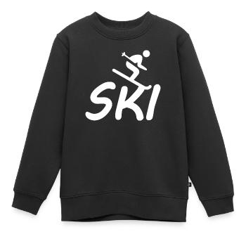 Ski Skiing Après-Ski - Sweat Premium enfant bio - noir - Devant - AI Model Kid Female (0cm)