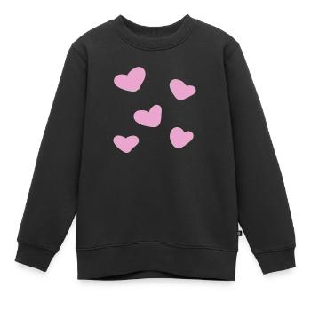 cœur coeur - Sweat Premium enfant bio - noir - Devant - AI Model Kid Female (0cm)