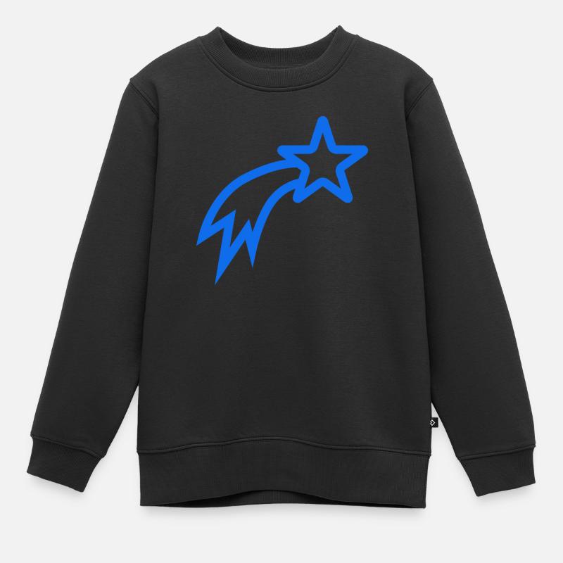 Falling Star Stern - Kinder Premium Organic Sweatshirt - Schwarz