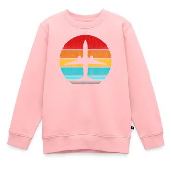 airplane - Kids Premium Organic Sweatshirt - rose - Front - AI Model Kid Female (0cm)