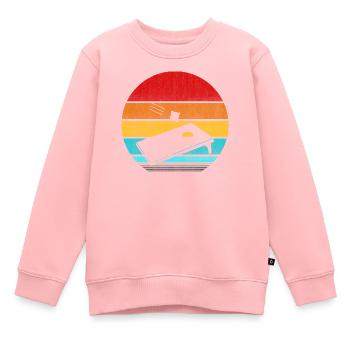 Retro Vinatge Cornhole - Kinder Premium Organic Sweatshirt - Rosa - Vorne - AI Model Kid Female (0cm)