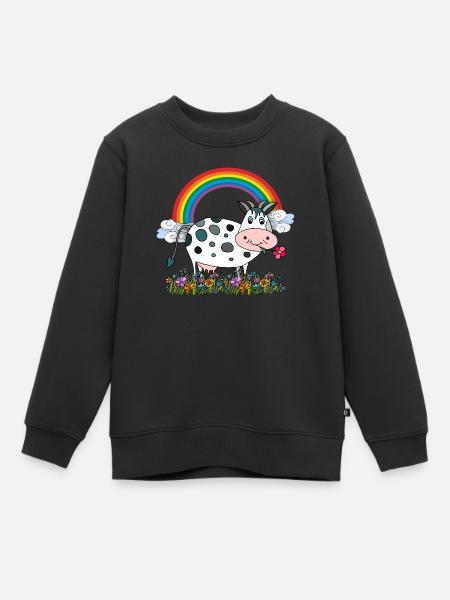 Vache - Sweat Premium enfant bio - noir