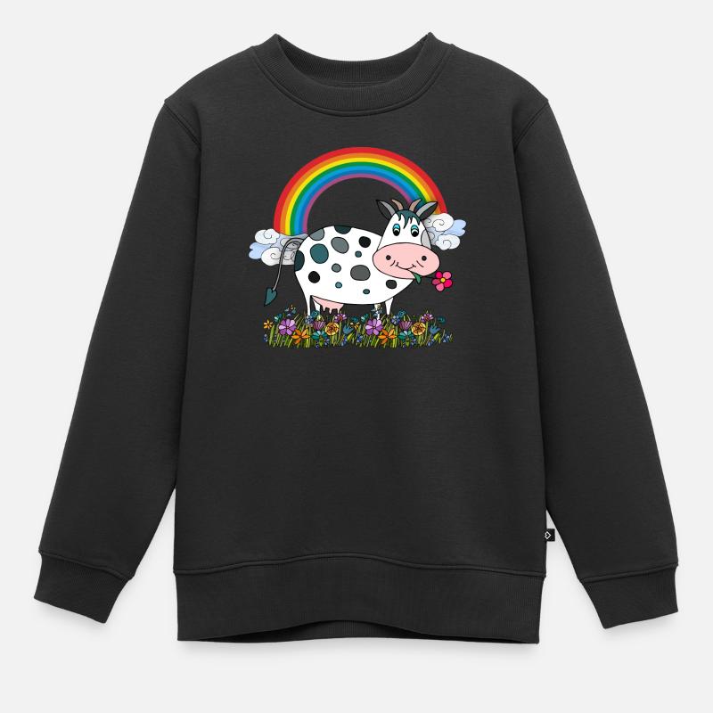 Vache - Sweat Premium enfant bio - noir