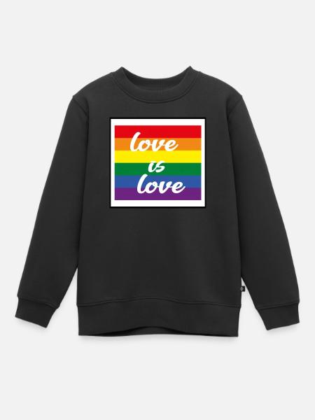 love ist love - Kinder Premium Organic Sweatshirt - Schwarz