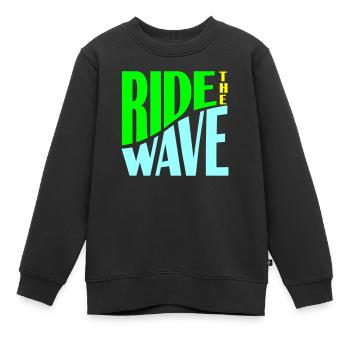 Ride the Wave plotter - Kinder Premium Organic Sweatshirt - Schwarz - Vorne - AI Model Kid Female (0cm)