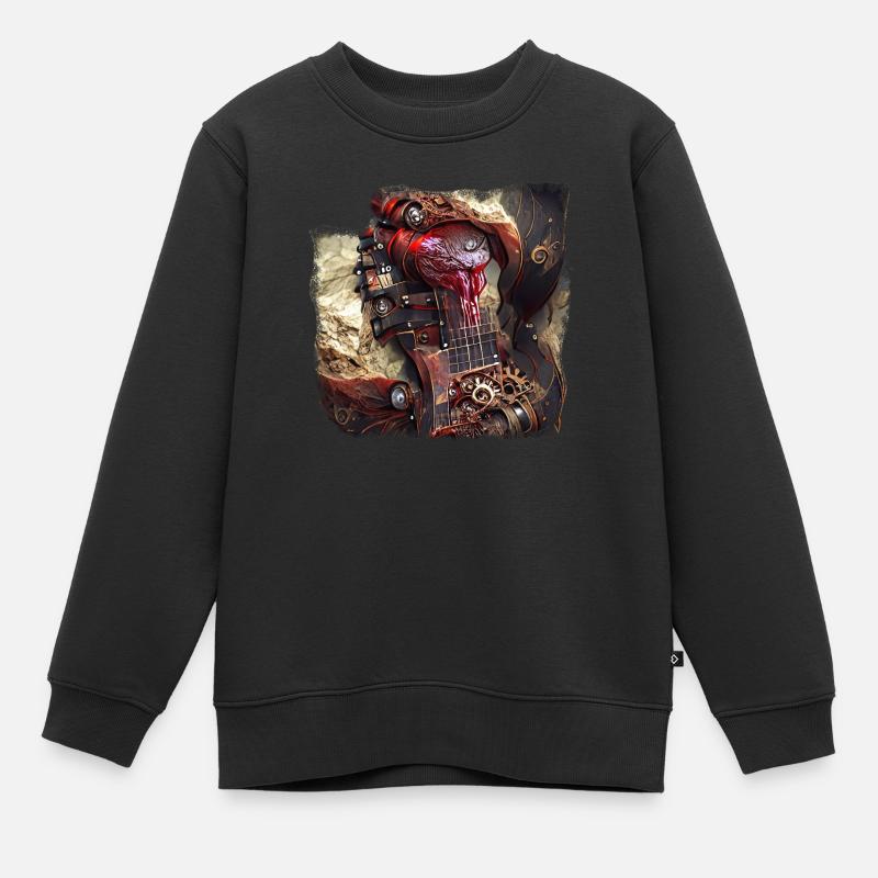 Steampunk Heartguitar - Sweat Premium enfant bio - noir