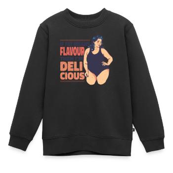 Wenn Fett Geschmack bedeutet, dann bin ich köstlic - Kinder Premium Organic Sweatshirt - Schwarz - Vorne - AI Model Kid Female (0cm)