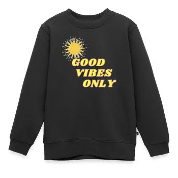 nur gute Laune! - Kinder Premium Organic Sweatshirt - Schwarz - Vorne - AI Model Kid Female (0cm)