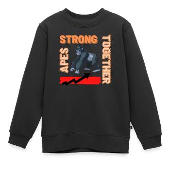 Ape's Strong Together - Kinder Premium Organic Sweatshirt - Schwarz - Vorne - AI Model Kid Female (0cm)