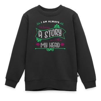 dictons drôles blog amusant humour livre amoureux tasses - Sweat Premium enfant bio - noir - Devant - AI Model Kid Female (0cm)