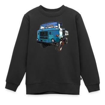 W50 Allrad Kipper mit Ballonreifen - Kinder Premium Organic Sweatshirt - Schwarz - Vorne - AI Model Kid Female (0cm)