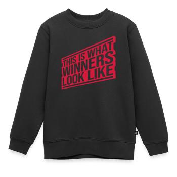 What Winners Look Like - Kinder Premium Organic Sweatshirt - Schwarz - Vorne - AI Model Kid Female (0cm)