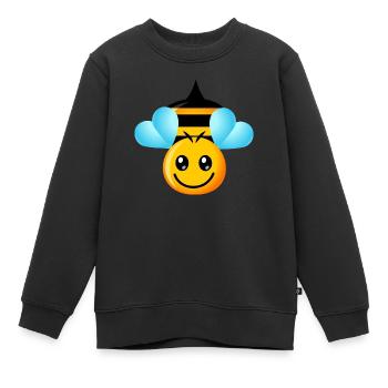 Happy Bee - Kids Premium Organic Sweatshirt - black - Front - AI Model Kid Female (0cm)