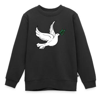Colombe blanche, colombe de la paix, de la paix, de l’amour - Sweat Premium enfant bio - noir - Devant - AI Model Kid Female (0cm)