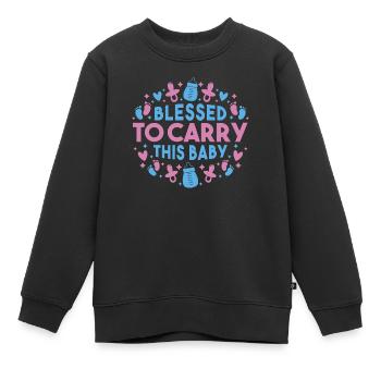 Schwangerschaftskleidung Babybauch Schwanger Mama - Kinder Premium Organic Sweatshirt - Schwarz - Vorne - AI Model Kid Female (0cm)