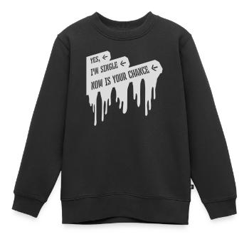 célibataire maintenant votre chance - Sweat Premium enfant bio - noir - Devant - AI Model Kid Female (0cm)