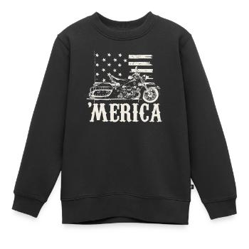 Motorcycle Biker T Shirt - Kinder Premium Organic Sweatshirt - Schwarz - Vorne - AI Model Kid Female (0cm)