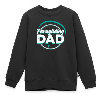 Parapente Papa vert - Sweat Premium enfant bio - noir - Devant - AI Model Kid Female (0cm)